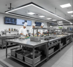 Bàn inox công nghiệp trong bếp khách sạn – Tiêu chuẩn thiết kế và ứng dụng thực tế 2025