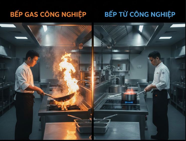 So sánh bếp từ công nghiệp và bếp gas trong khách sạn – Đâu là lựa chọn tối ưu?
